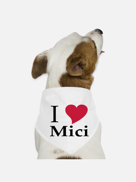 I love Mici - Das Nationalgericht in Rumänien - Hunde-Bandana - Weiß - Vorne