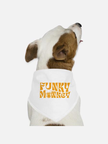 Funky Monkey Retro-Typografie - Hunde-Bandana - Weiß - Vorne