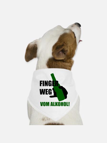 Stay away from alcohol - Dog Bandana - white - Front