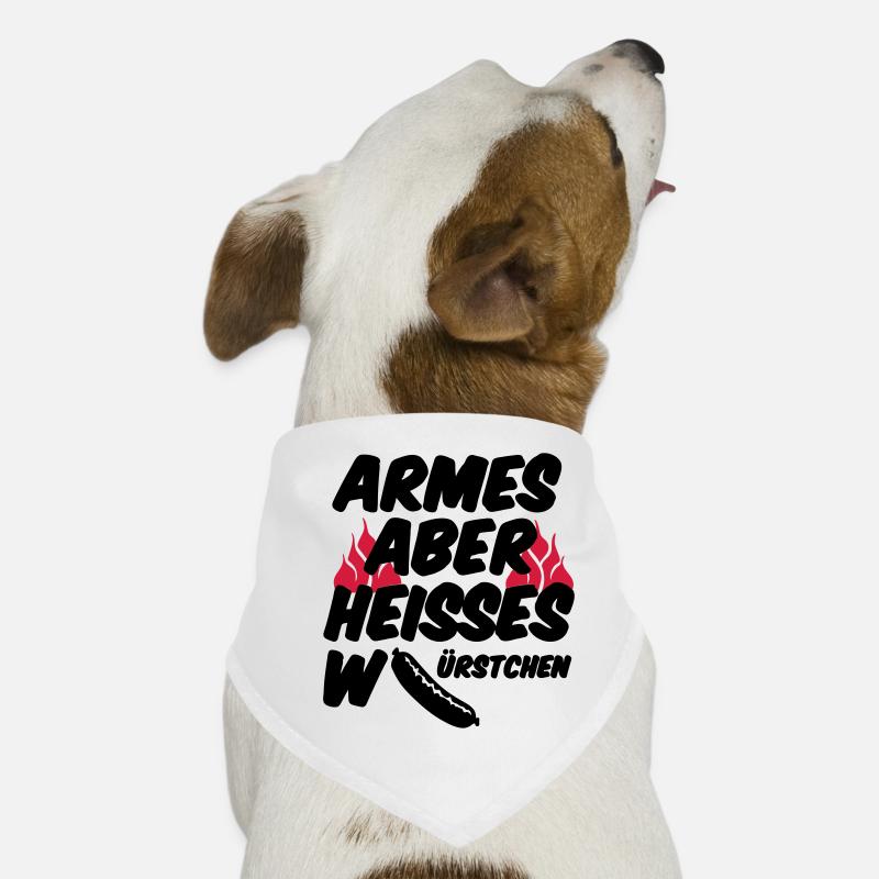 Heisses Würstchen Fleisch Grillen Geschenk Sprüche - Hunde-Bandana - Weiß