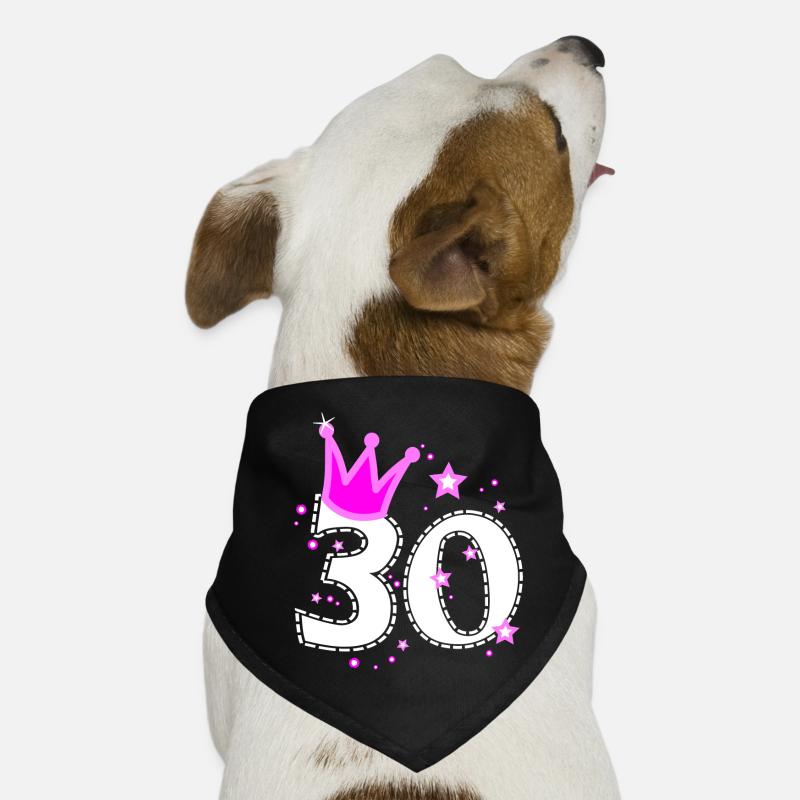 30 30. Geburtstag mit Krone Hunde-Bandana