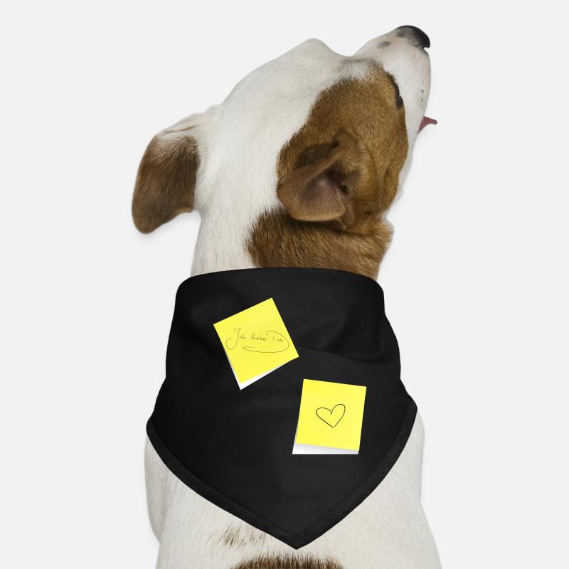 I love you, notepad, sticky note, note Dog Bandana