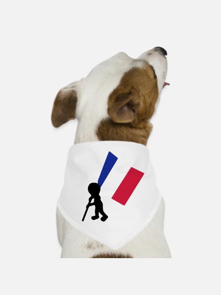 porte drapeau francais - Bandana pour chien - blanc