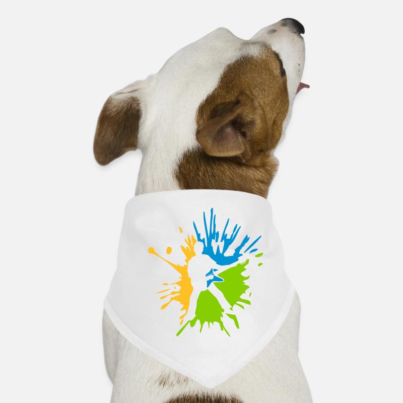Bunte Tropfen Gitarrist Farbklecks - Hunde-Bandana - Weiß