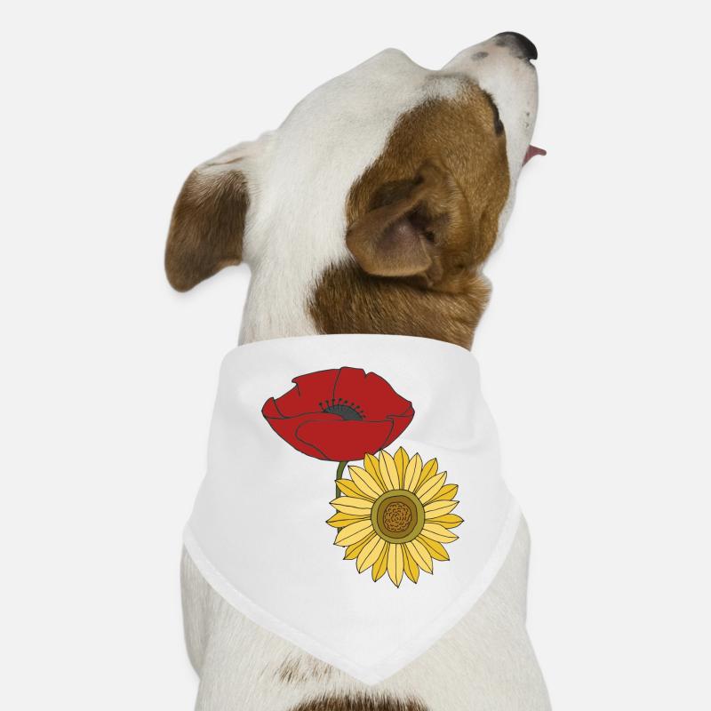 mohn sonnenblume Hunde-Bandana