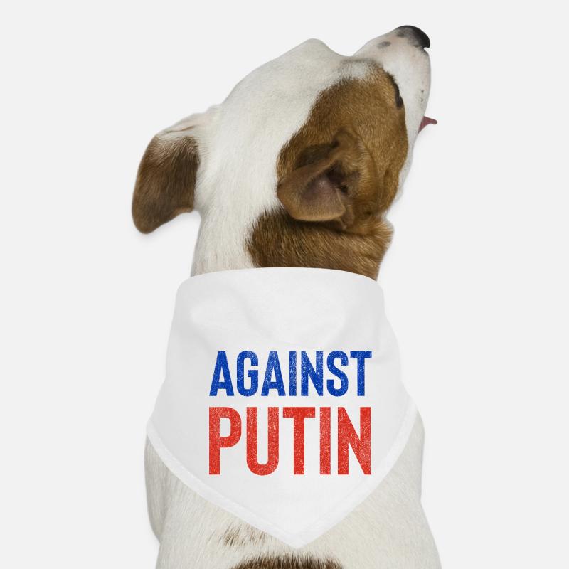 Russe contre Poutine drapeau russe grunge Bandana pour chien