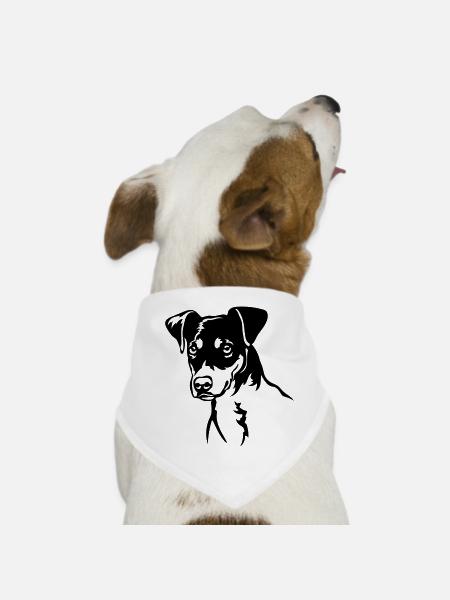 Bodeguero Andaluz Head - Dog Bandana - white - Front