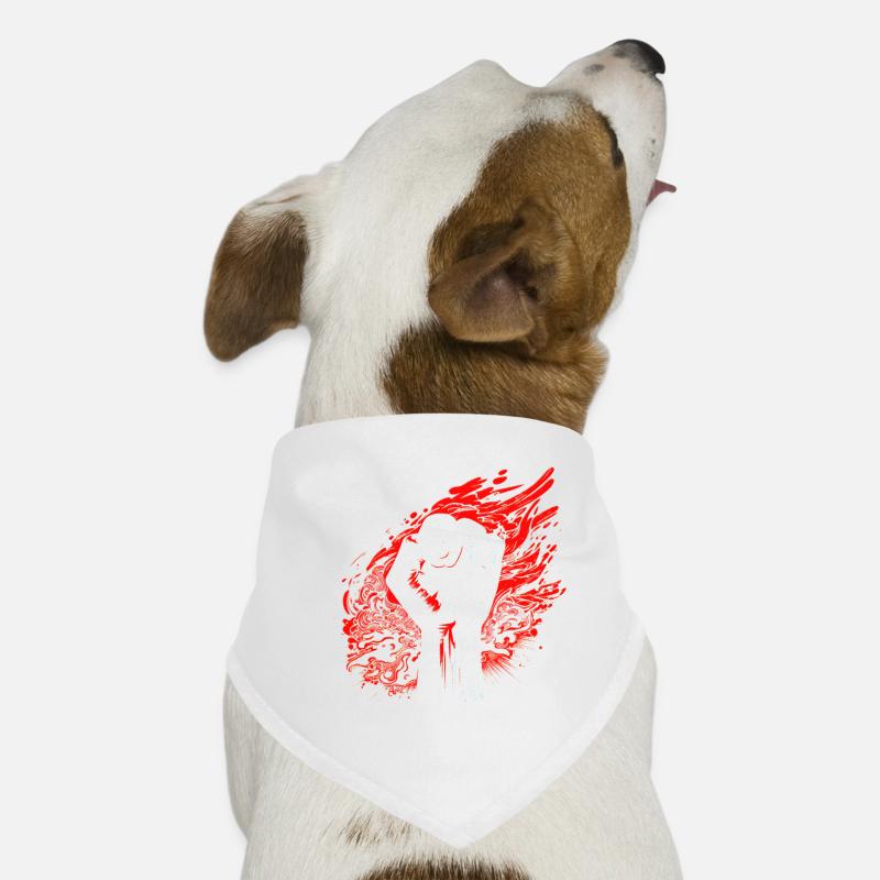 Poing levé - Bandana pour chien - blanc