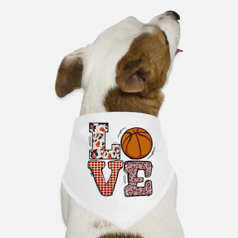 j’adore le lettrage de basket-ball Bandana pour chien