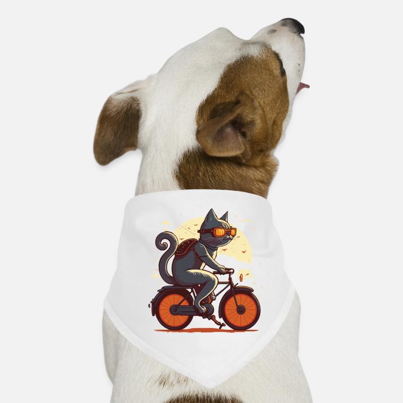 Chat sur un vélo Bandana pour chien