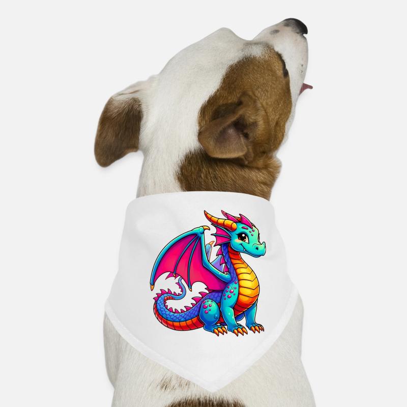 Drache - Hunde-Bandana - Weiß