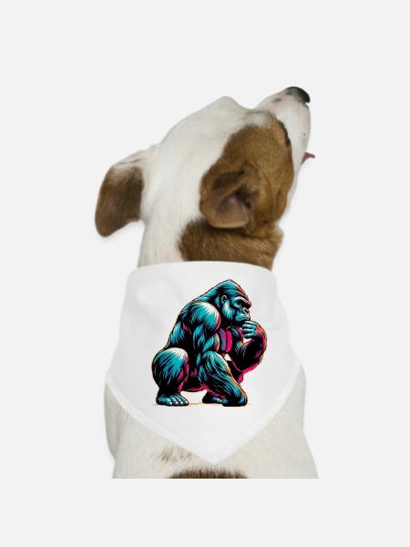 Gorille - Bandana pour chien - blanc - Devant