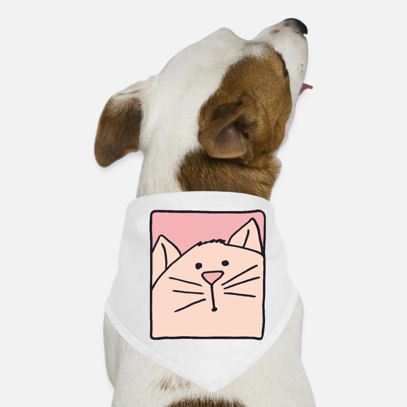 Cat Head Pink Dog Bandana