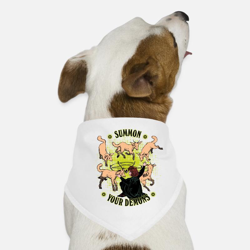 Retro-style demon summoning Dog Bandana