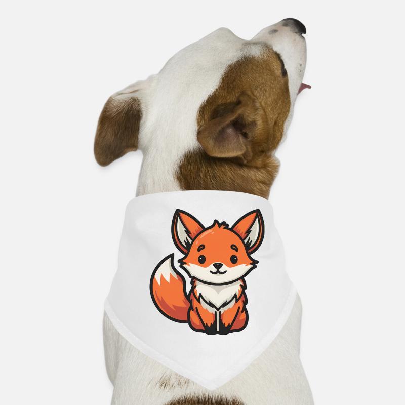 Cute Cartoon Fox Animal Lover Dog Bandana