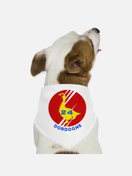 Dordogne 24 - Bandana pour chien - blanc - Devant