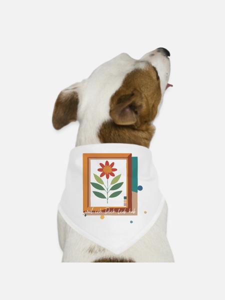 Flower in Picture Frame Love - Dog Bandana - white - Front
