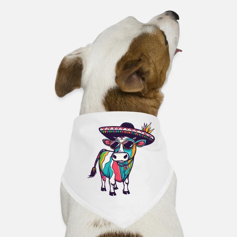 Kuh Comic Lustig Sombrero Hunde-Bandana