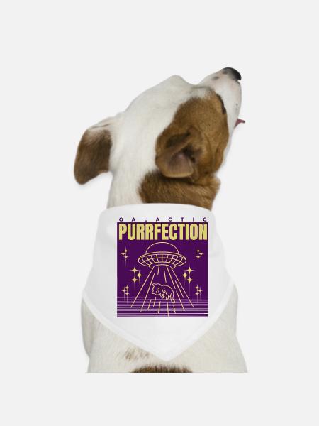 UFO Cat Saying - Dog Bandana - white - Front