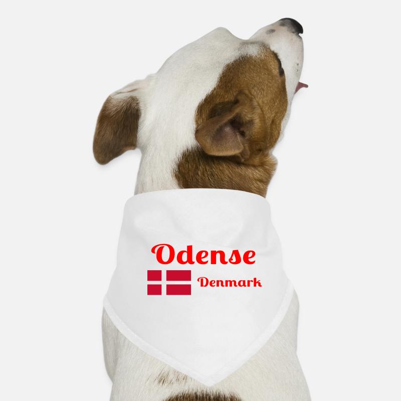 Odense Dänemark - Stilvolle Drucke - Hunde-Bandana - Weiß