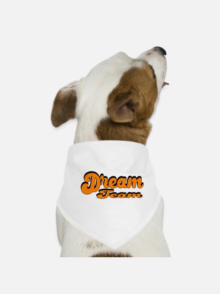 Dream Team Retro Style Design - Dog Bandana - white - Front