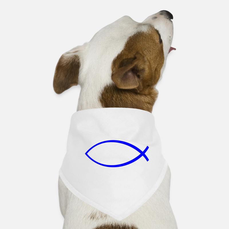 Ichtus fish dark blue Dog Bandana