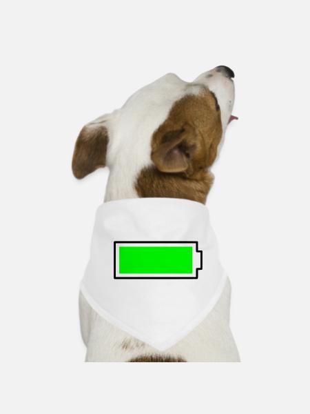 Batterie de conception de bloc vert néon pleine énergie - Bandana pour chien - blanc - Devant