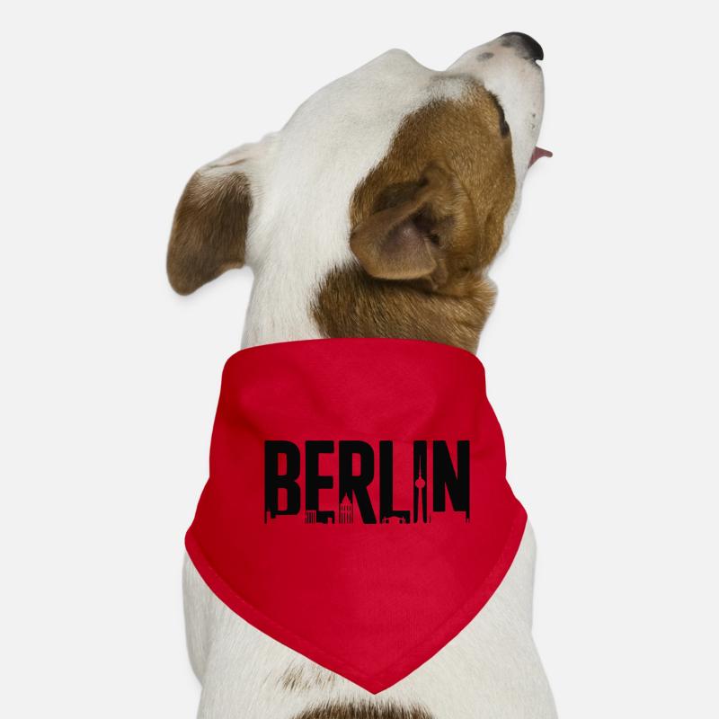 Silhouette de la silhouette de la ligne d’horizon de Berlin Bandana pour chien
