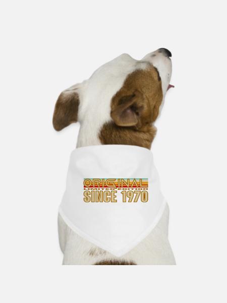 Original Depuis 1970 Logo Rétro - Bandana pour chien - blanc - Devant