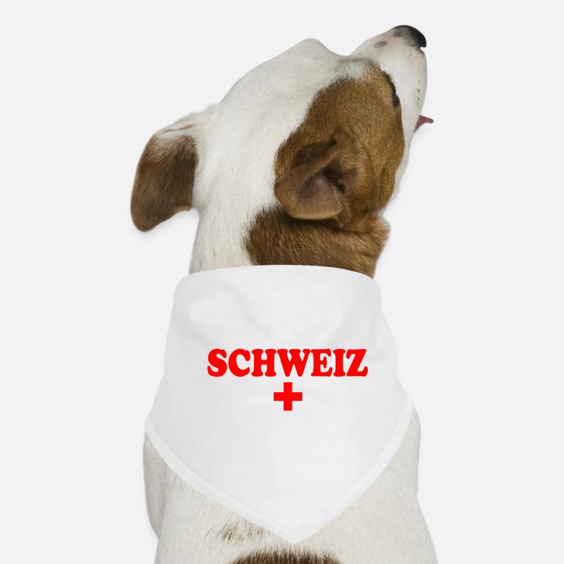 Schweiz - Hunde-Bandana - Weiß