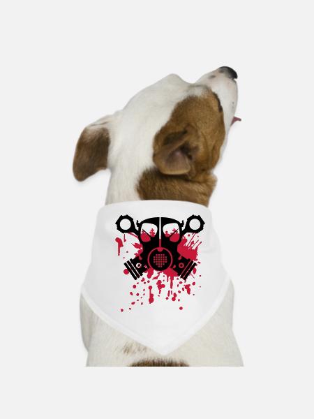 unlimited logo skull piston seizure - Dog Bandana - white - Front