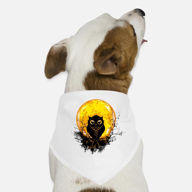 An owl in the forest under a full moon Dog Bandana