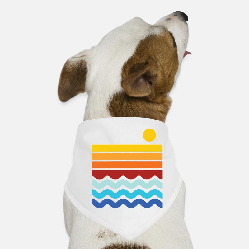 Strand Horizont - Hunde-Bandana - Weiß