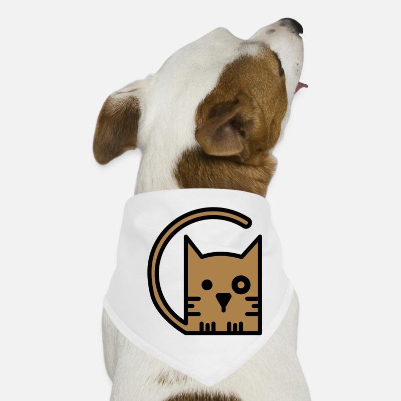 Katze - Hunde-Bandana - Weiß
