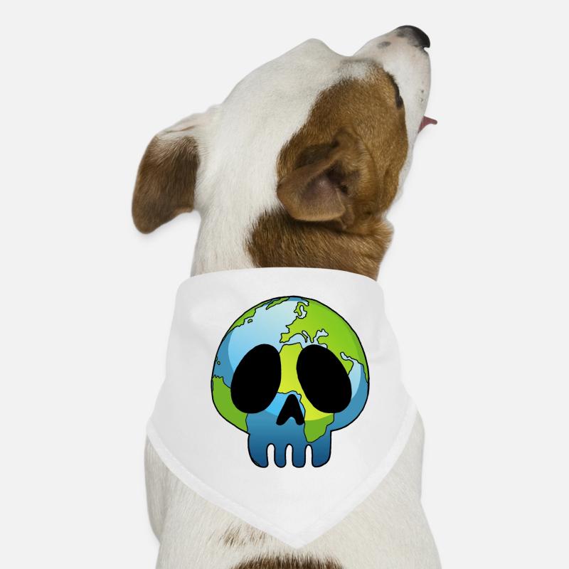 Schädel und Planet Erde Hunde-Bandana