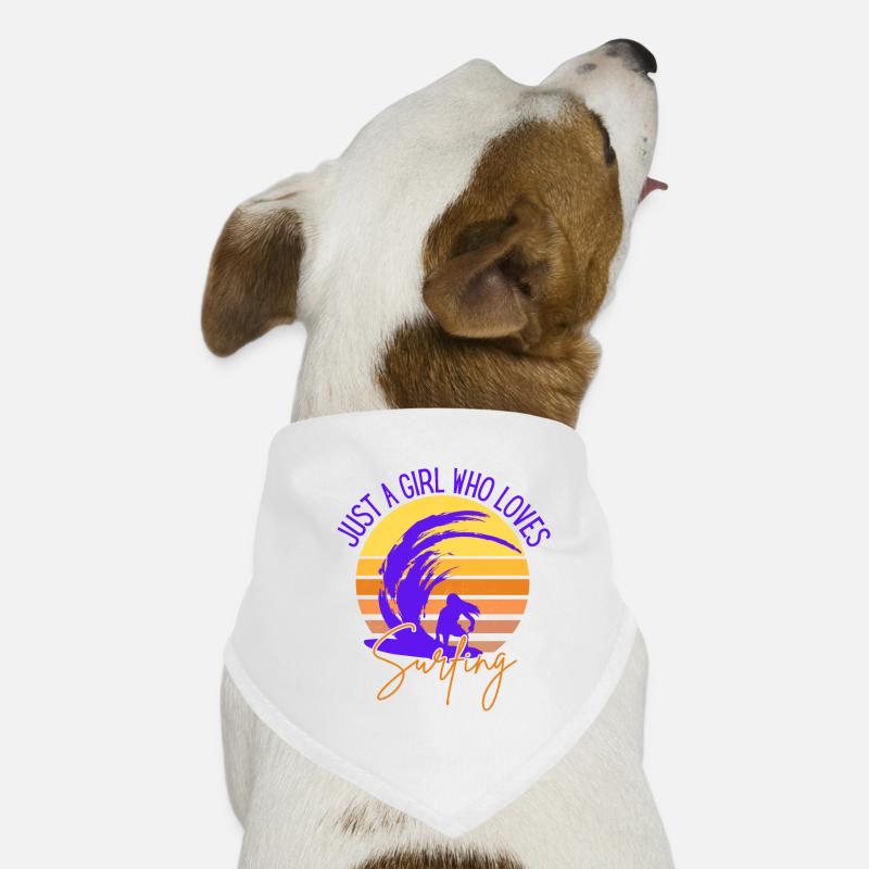 NUR EIN MÄDCHEN, DAS DAS SURFEN LIEBT - Hunde-Bandana - Weiß