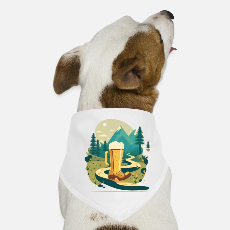 Bier Wanderschuh. Natur Berge Wald und Wanderweg Hunde-Bandana
