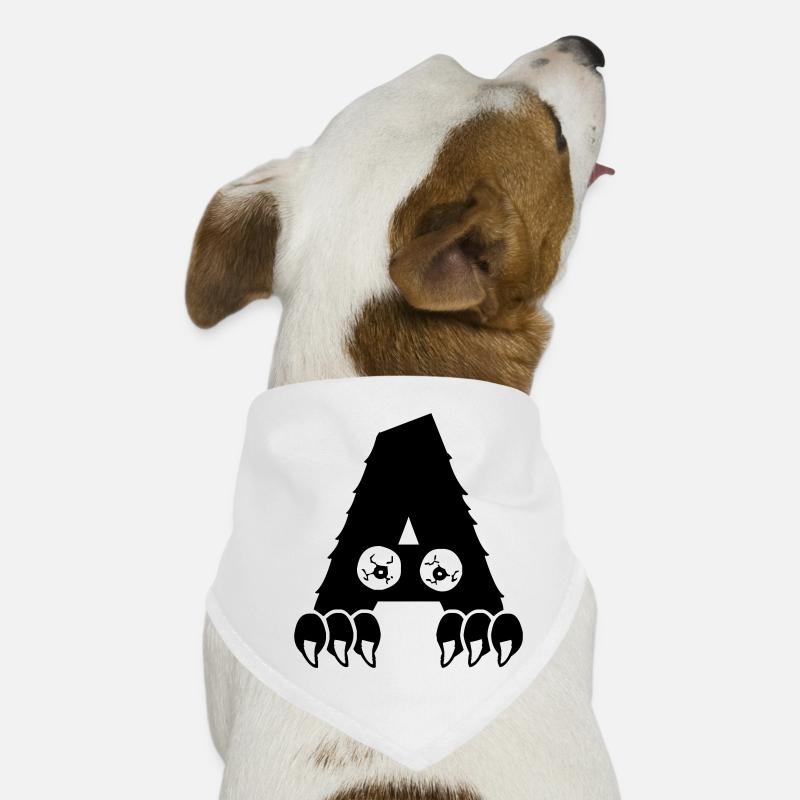 Monster Buchstabe A - Hunde-Bandana - Weiß