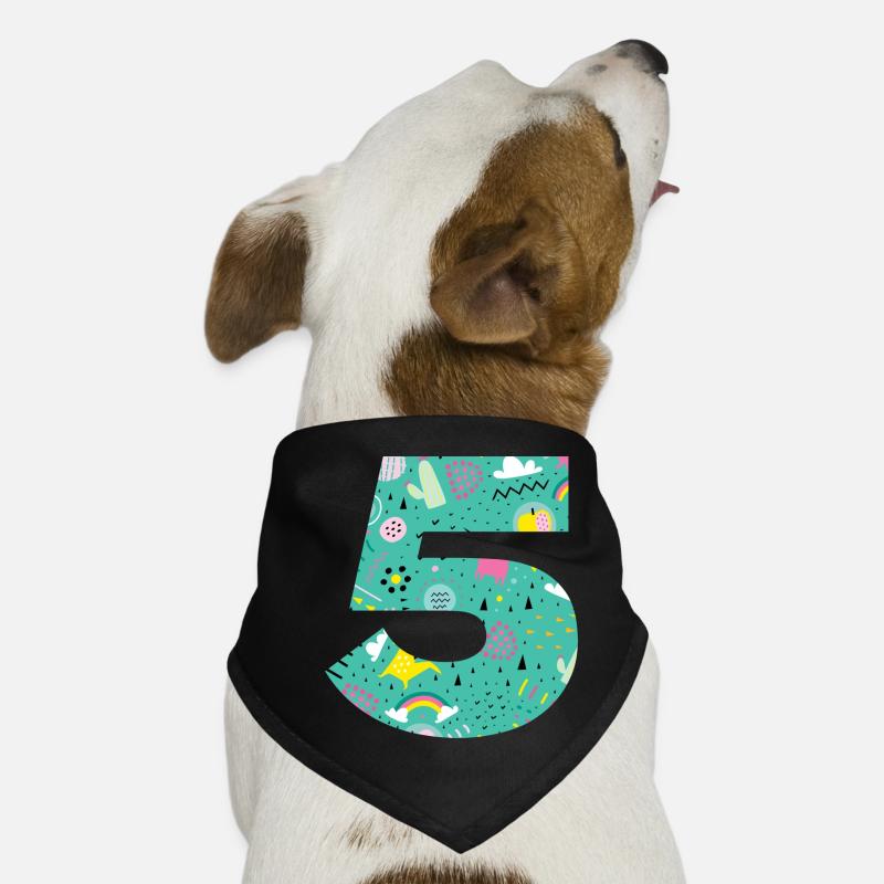 Personalized Birthday Number 5 Dog Bandana