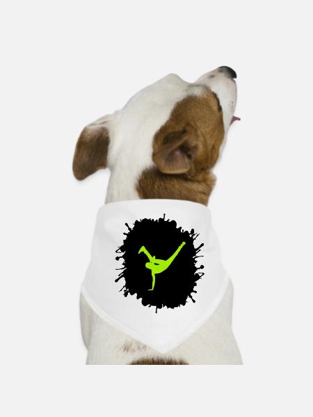 Splatter Breakdance - Dog Bandana - white - Front