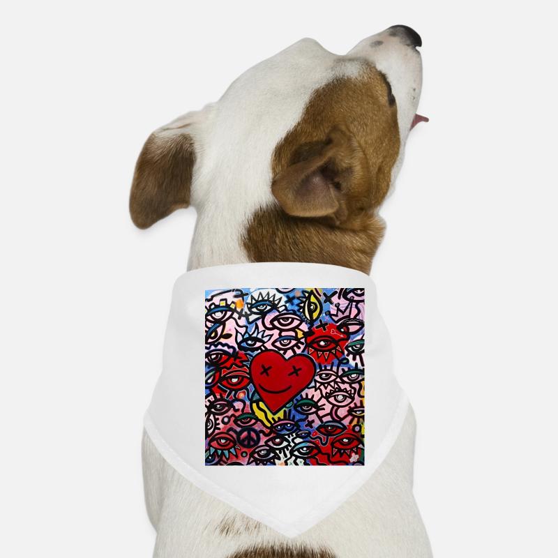 Graffiti Corazon y ojos Bandana pour chien
