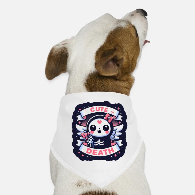 Süßer Tod mit Flügeln und Blumen Hunde-Bandana