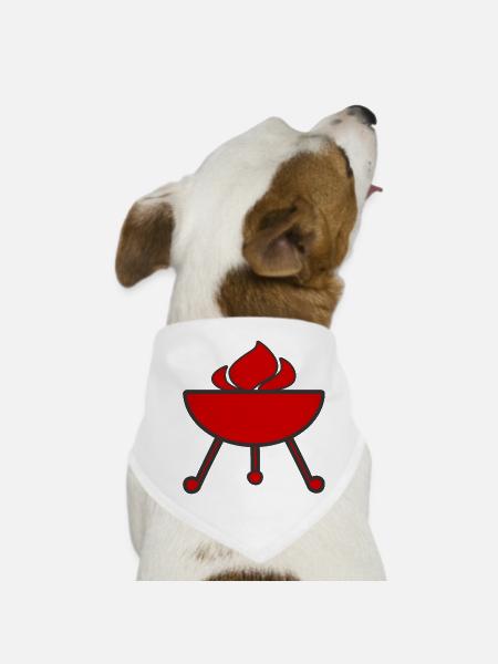 Feu de flammes de gril - Bandana pour chien - blanc - Devant