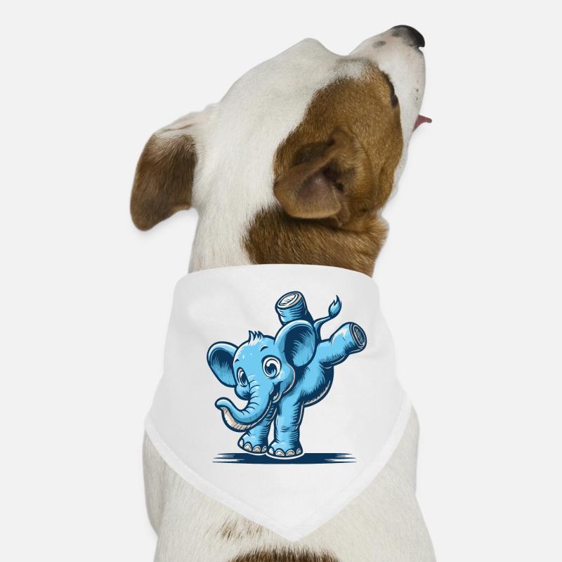 blue cartoon elephant doing a handstand Dog Bandana