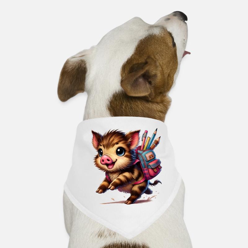 Back to school with fun: Wild boar for school beginners Dog Bandana