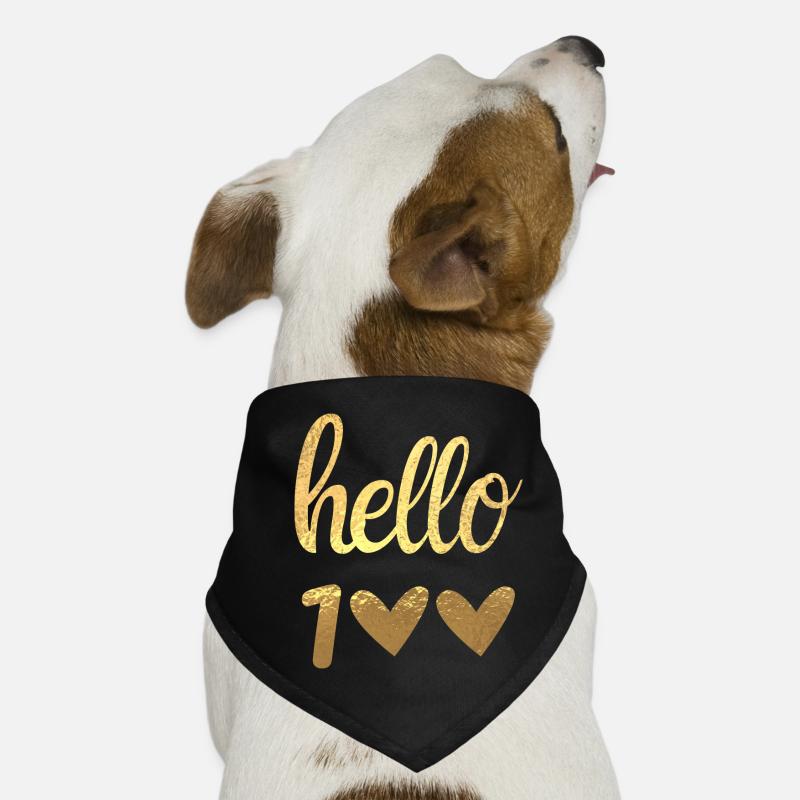 Hello 100 Gold Dog Bandana