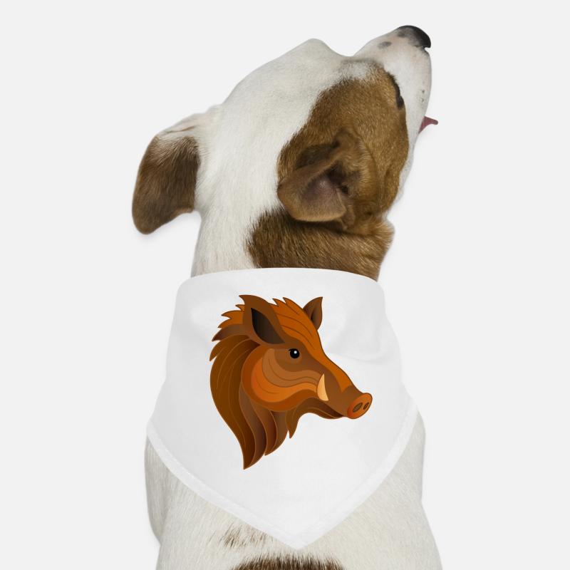 Wild Boar Portrait Expressive Forest Dweller Dog Bandana