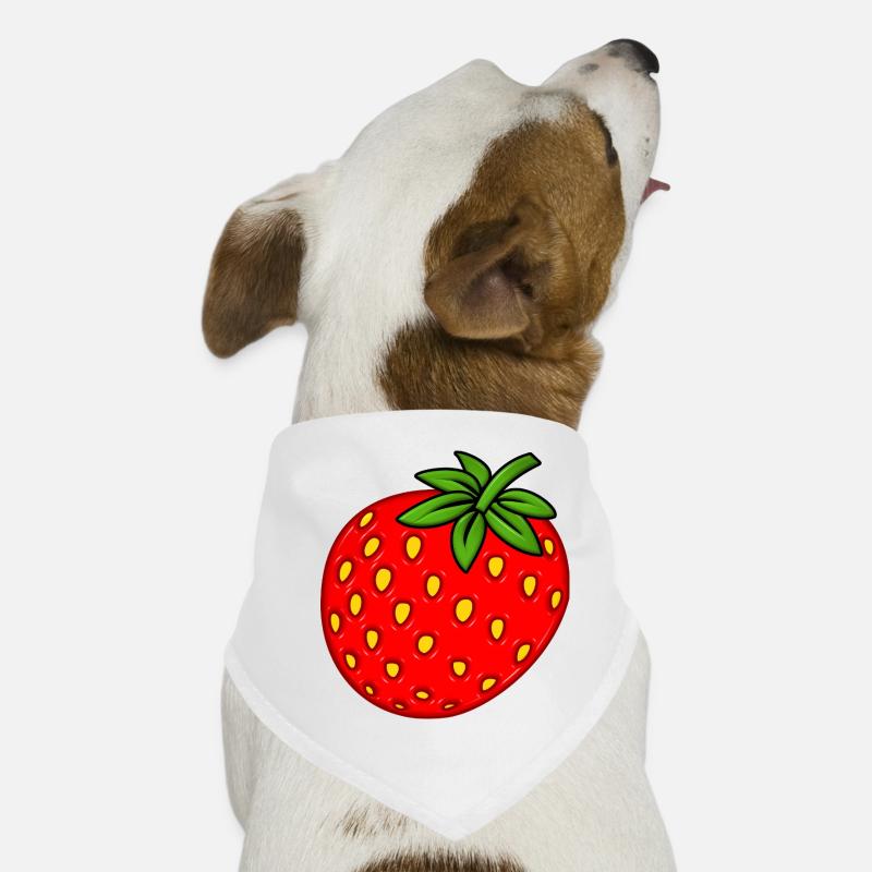 Erdbeere - Hunde-Bandana - Weiß
