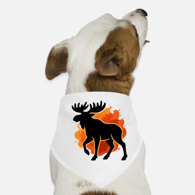 Flammende Elch-Silhouette Hunde-Bandana