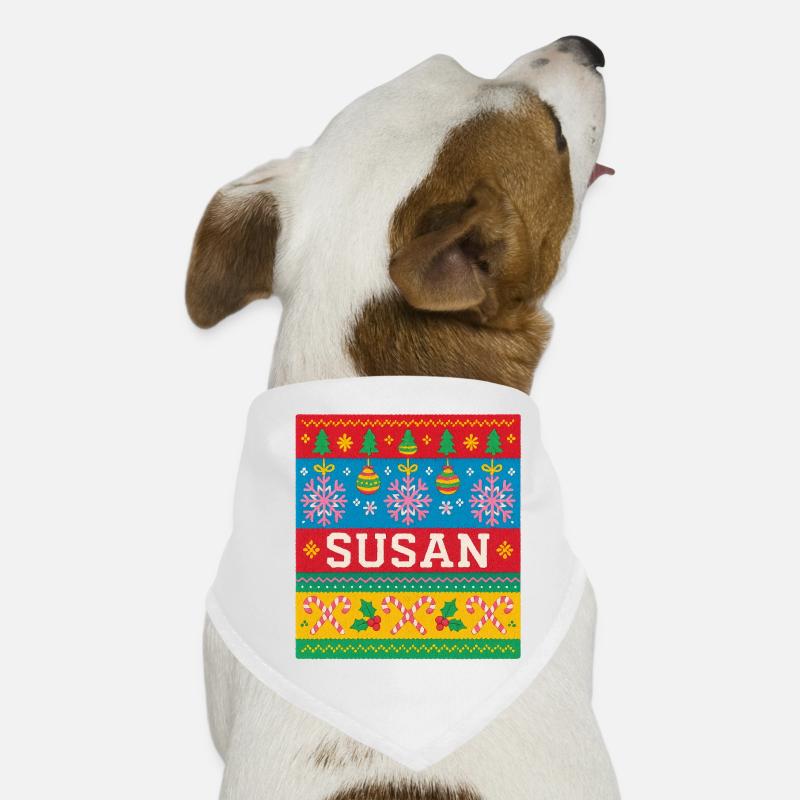 Personalised Susan Christmas Art Dog Bandana